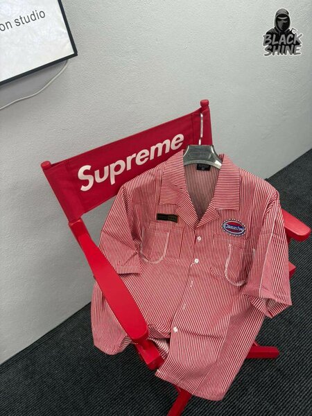 Graphic Striped Button-Up Shirt