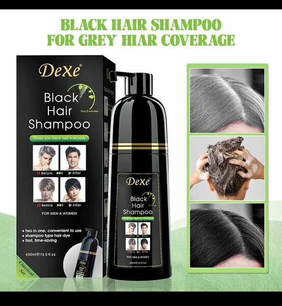 Shampoo noir cheveux gris Dexe