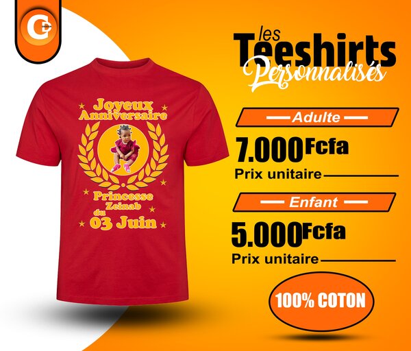 T-shirt personnalisé anniversaire