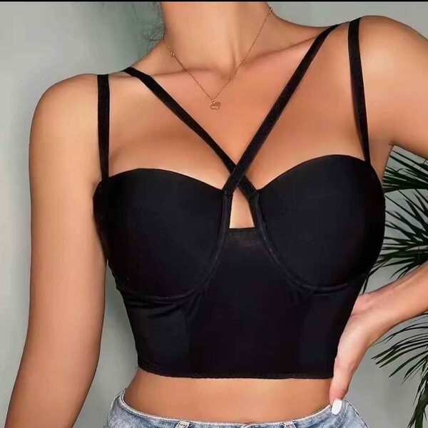 Top bustier noir élégant