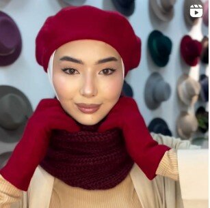 Красивый женский берет, красный,серый,графит,зелёный,бежевый