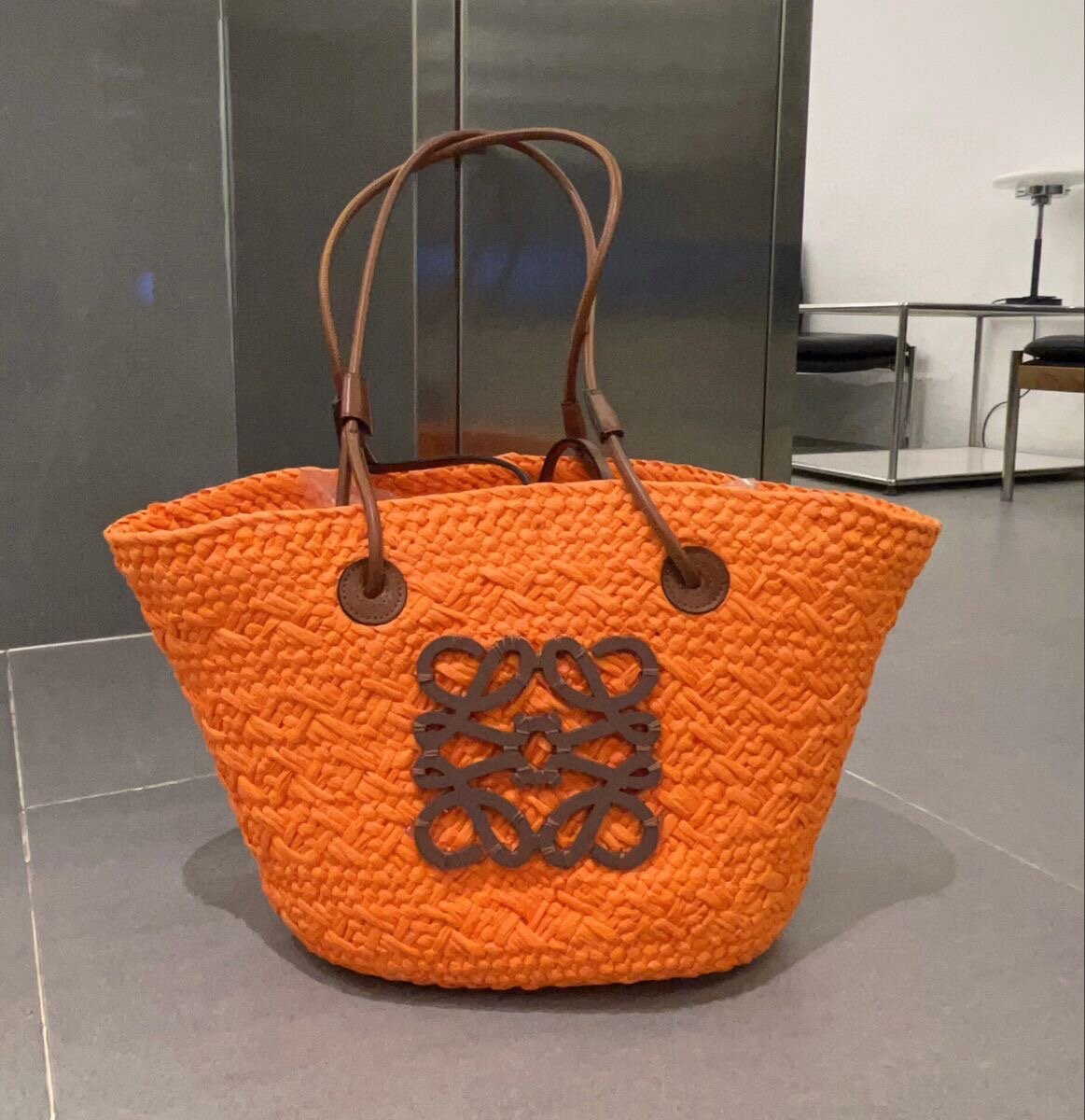 Sac cabas en paille tressée