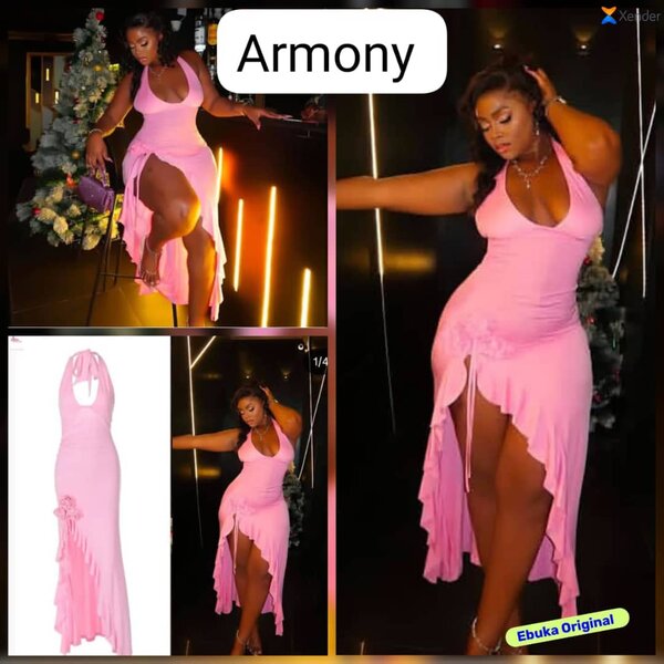 Robe fendue rose élégante