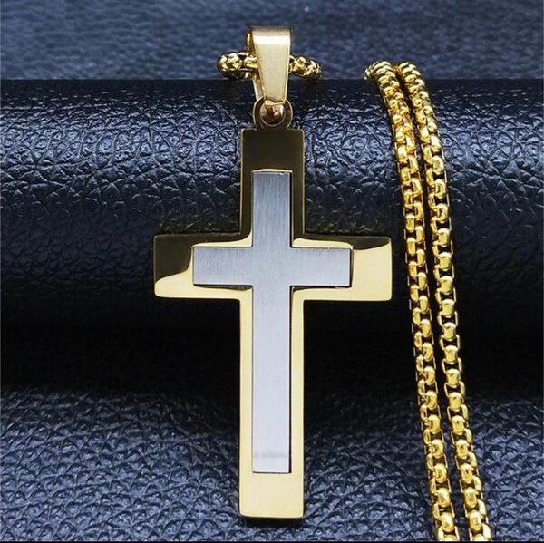 Collier Croix en Acier Inoxydable