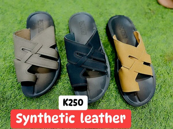 Synthetic leather slippers