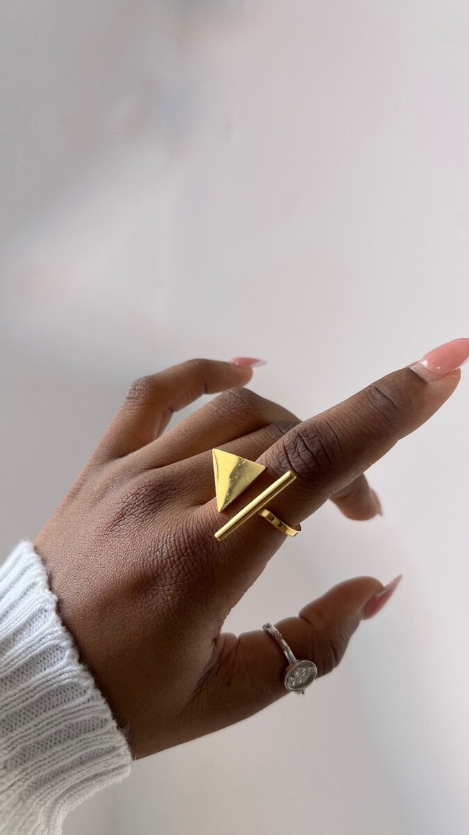 Bague géométrique en or