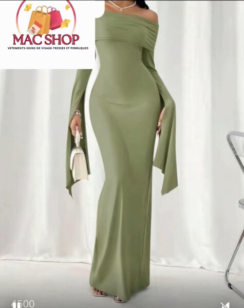 Robe longue élégante sans épaules