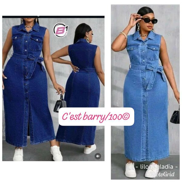 Robe en jean sans manches