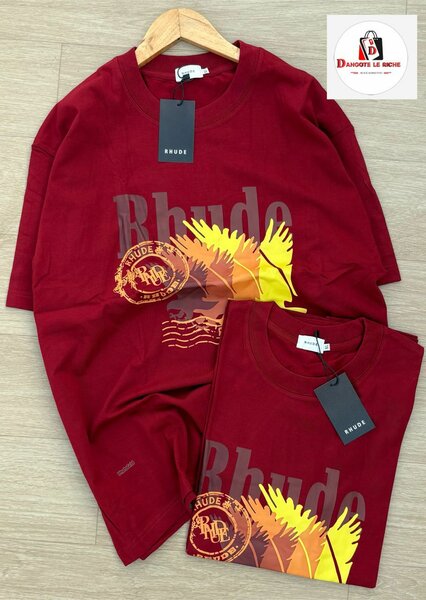 T-shirt rouge graphique Rhude