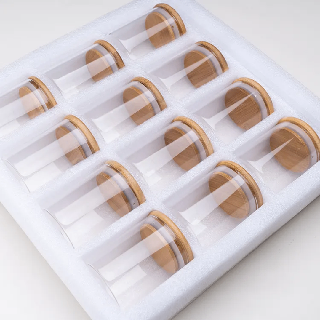 12 Pots à Épices en Verre