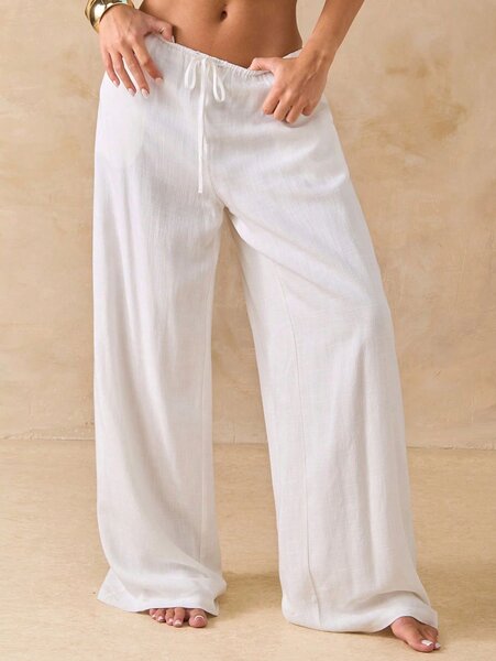 Pantalons larges en lin femme