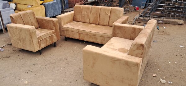 Salon en velours beige