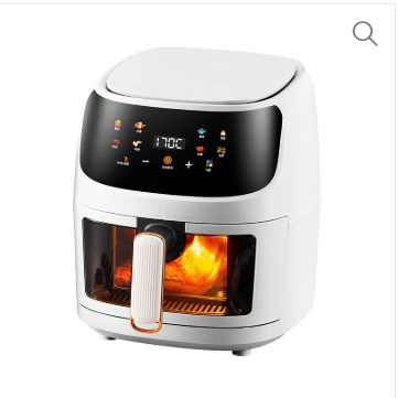 White 8L Sliver Crest Digital Touch Screen Air Fryer with Viewing Window and Nonstick Basket