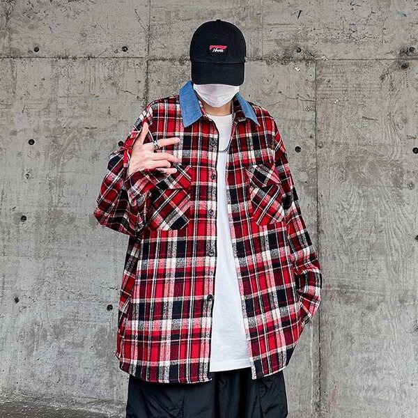 Chemise à carreaux unisexe