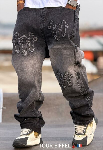 Jeans streetwear patchwork