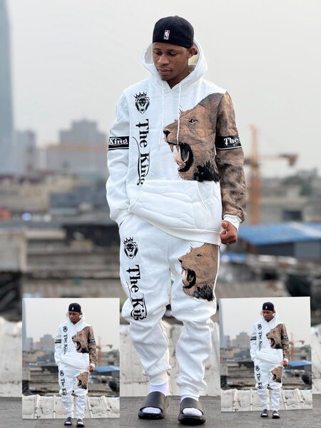 Ensemble survêtement homme blanc lion