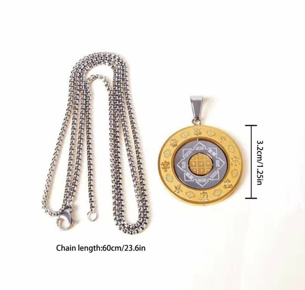 Collier pendentif zodiaque yin yang