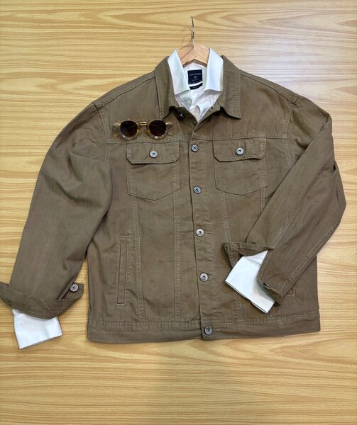 Veste en jean marron tendance