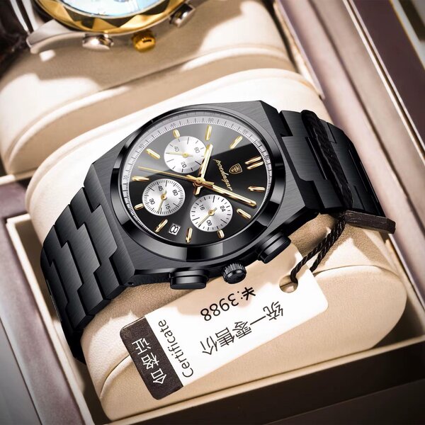 Montre chronographe en acier inoxydable