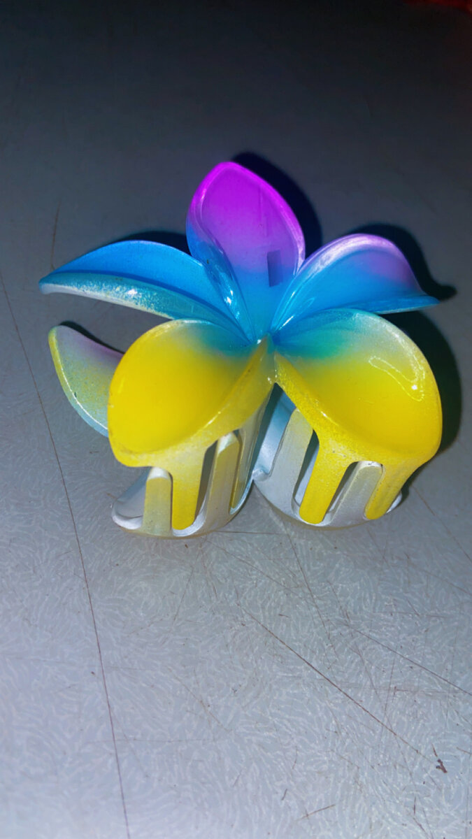 Pince à cheveux fleur colorée