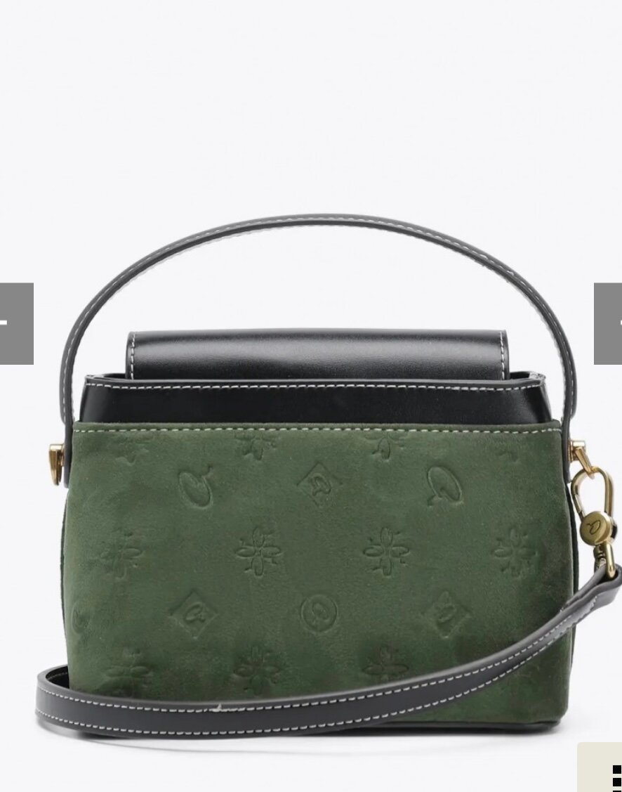 Sac à main en daim vert