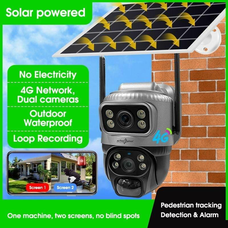 Caméra de liaison à énergie solaire à double objectif, SIM 4