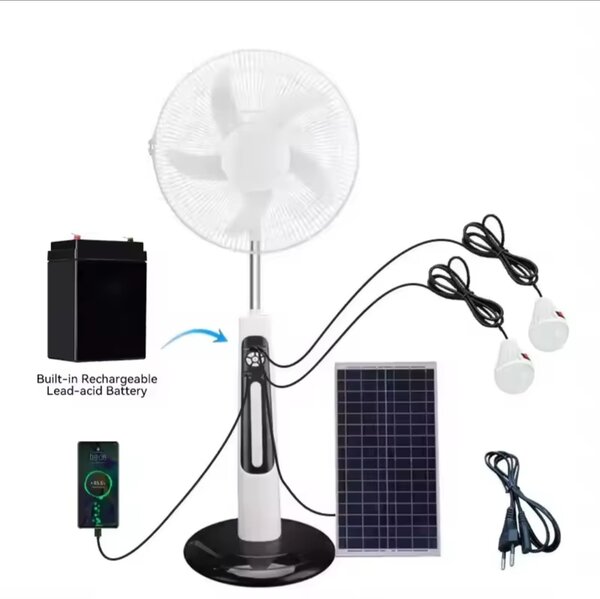 16 Inches Rechargeable Solar Fan