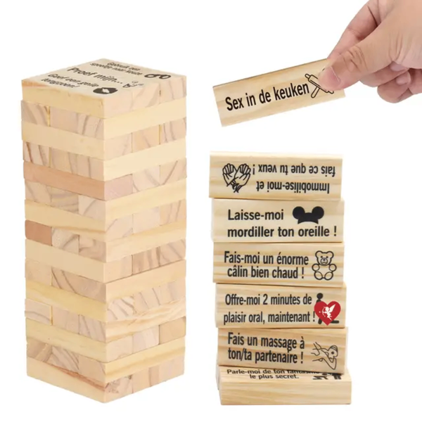 Jeu Jenga Érotique en Bois