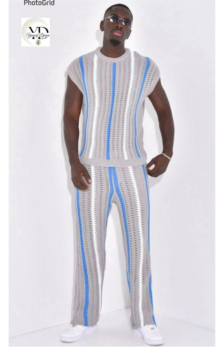 Ensemble Tricoté Rayé Homme