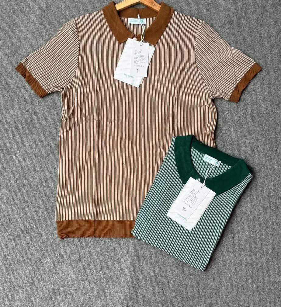 Chemises polo à rayures homme