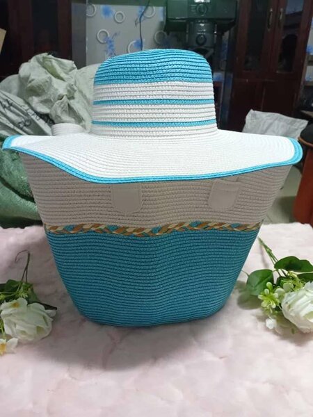 Sac de Plage en Paille Coloré