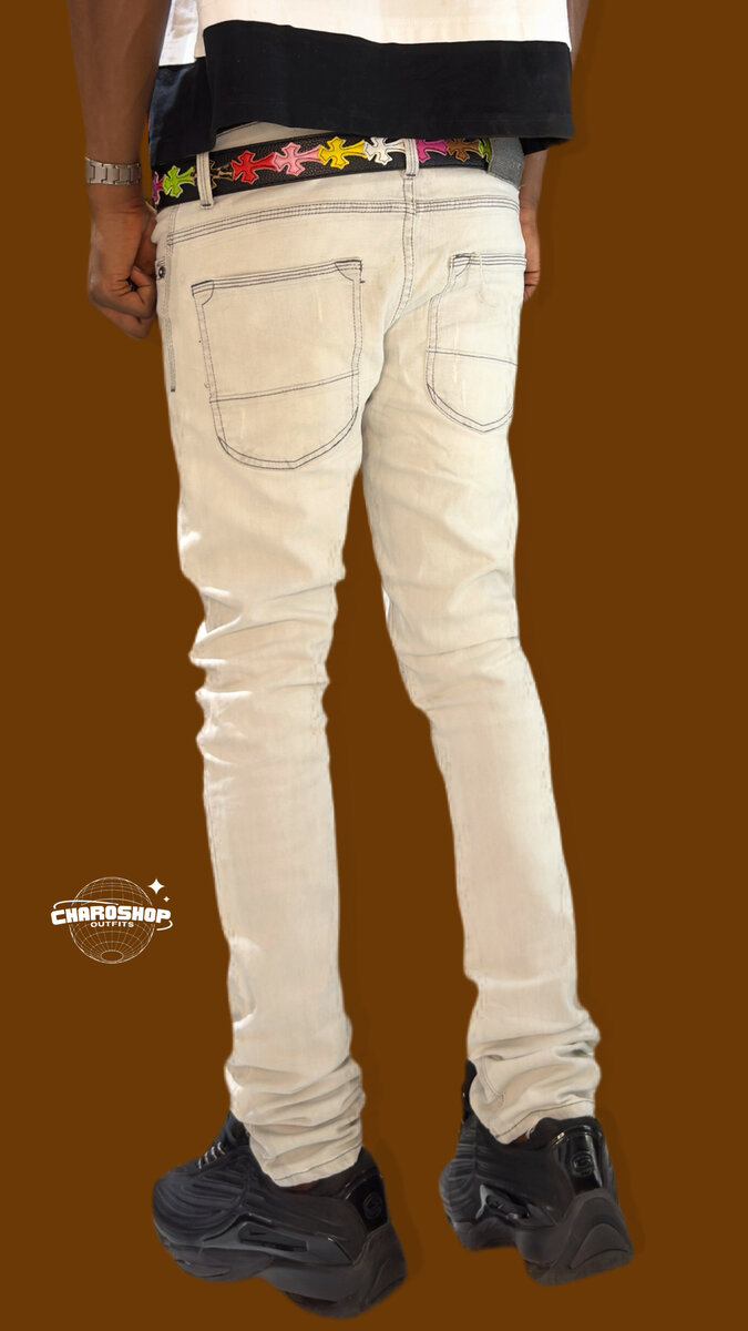 Jean Slim Déchiré Homme