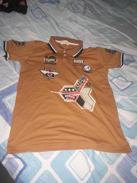 Polo enfant marron stylé