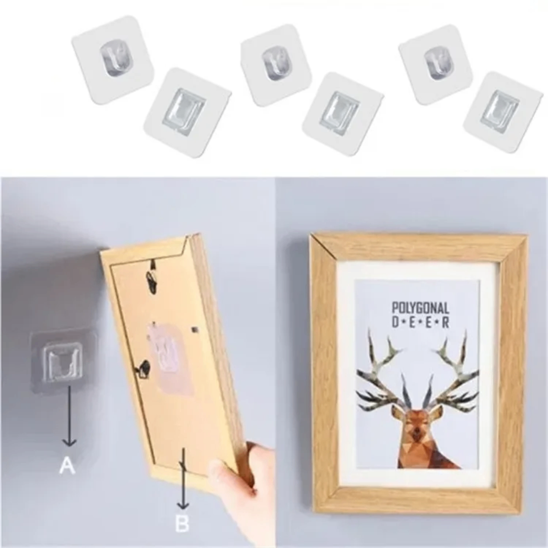 10 paires Crochets adhésifs