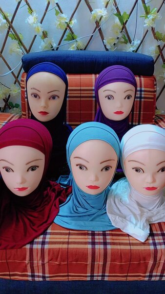 Hijabs en coton multicolore