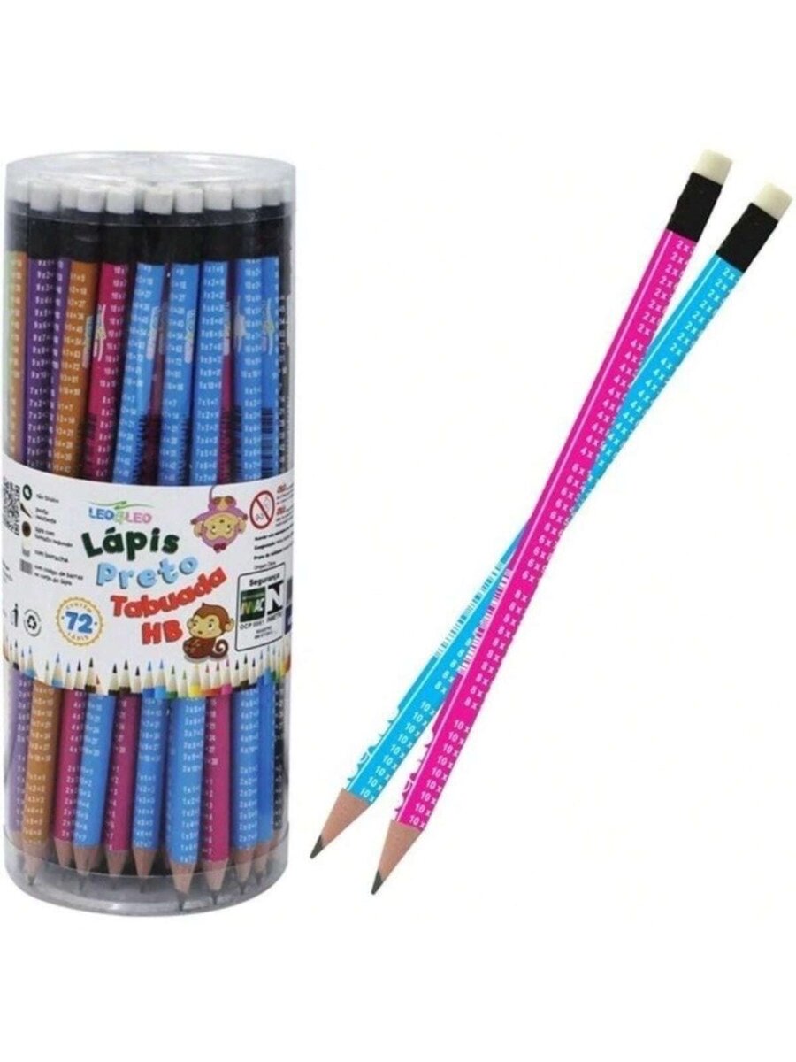 Crayons HB colorés à gommes