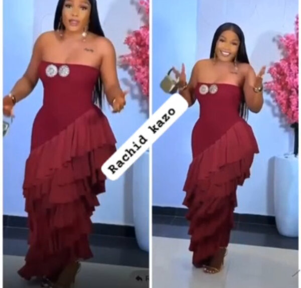 Robe soirée bordeaux élégante