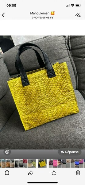 Sac À Main Tressé Jaune