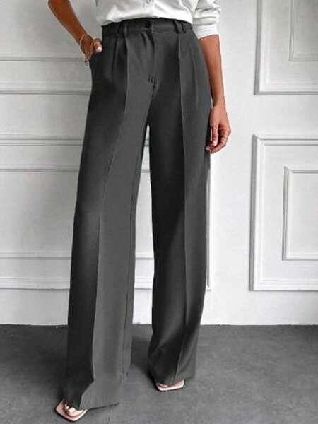 High waist black trou