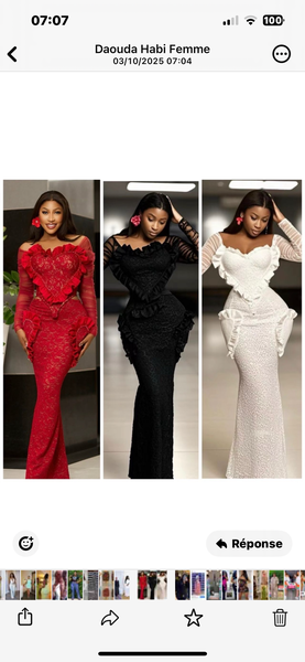 Robe longue élégante en dentelle