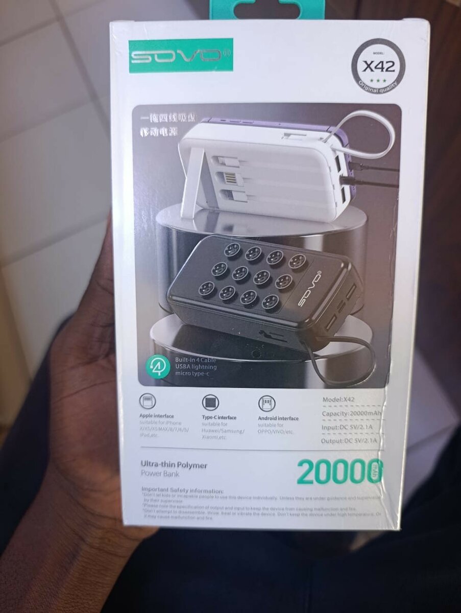 Batterie externe 20000mAh Sovo X42