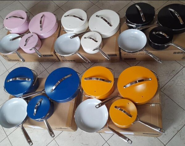 Coated ceramic cookware set