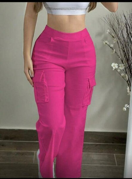 Pantalon cargo rose femme