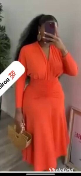 Robe élégante orange femme