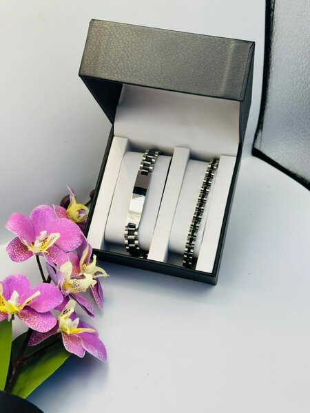 Ensemble de 3 bracelets en acier