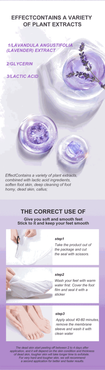 Exfoliating foot peeling mask