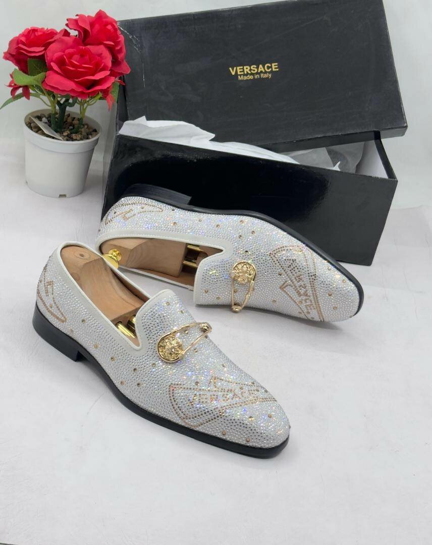 Versace White Design Shoes