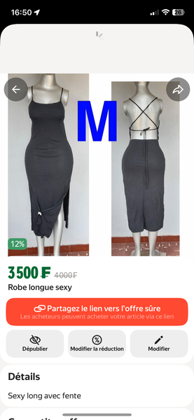 Robe longue sexy avec fente
