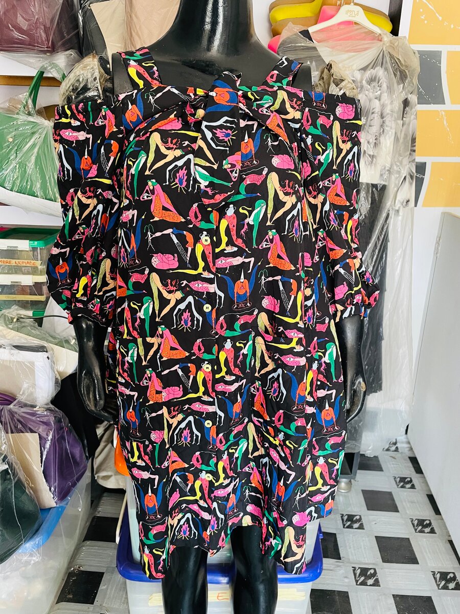 Robe courte multicolore