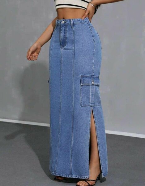 Longue jupe en jean pour femme